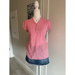 pink and white gingham coquette button up